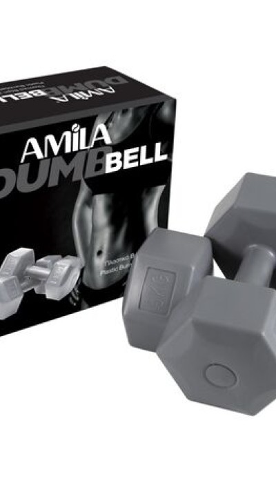 Amila πλαστικά βάρη 5κιλα γκρι (2X5Kg)