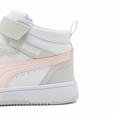 Puma Παιδικά αθλητικά μποτάκια με αυτοκόλλητο rebound v6 mid sneakers μαύρα