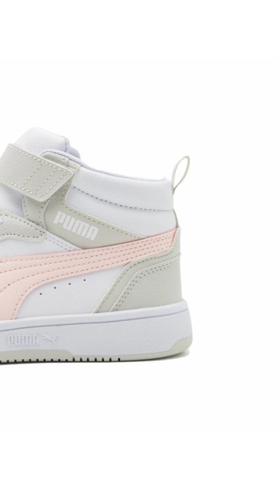 Puma Παιδικά αθλητικά μποτάκια με αυτοκόλλητο rebound v6 mid sneakers μαύρα