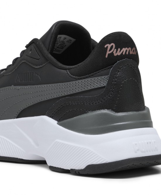 Puma Cassia via rose γυναικεία δερμάτινα sneakers μαύρα