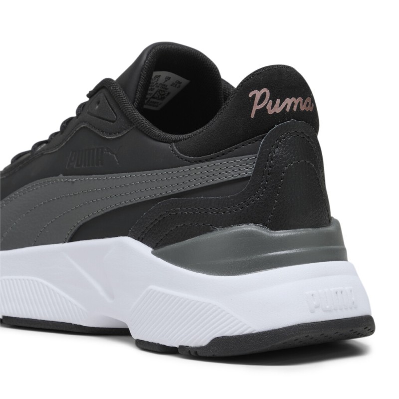 Puma Cassia via rose γυναικεία δερμάτινα sneakers μαύρα