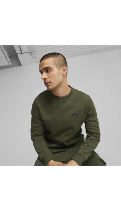 Puma Ανδρική μπλούζα φούτερ με λαιμόκοψη χακί