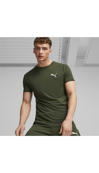 Puma Evostripe ανδρική κοντομάνικη μπλούζα dry-cell χακί