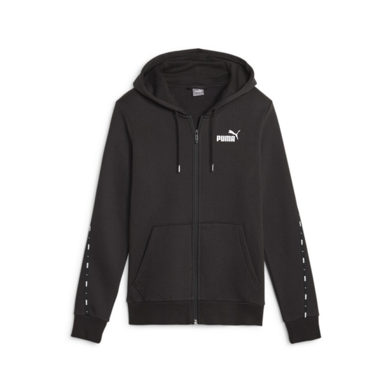 Puma Γυναικεία ζακέτα essential tape hoodie μαύρη