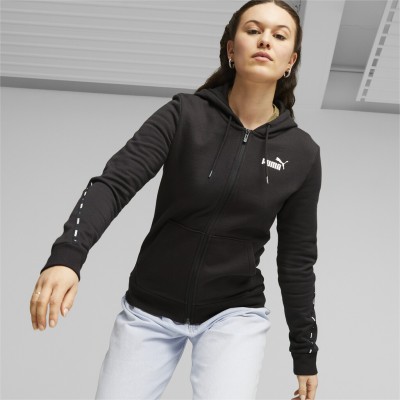 Puma Γυναικεία ζακέτα essential tape hoodie μαύρη