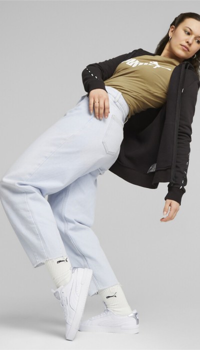 Puma Γυναικεία ζακέτα essential tape hoodie μαύρη