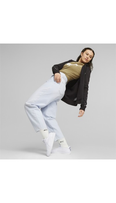 Puma Γυναικεία ζακέτα essential tape hoodie μαύρη