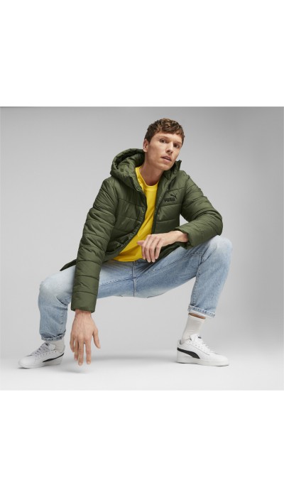 Puma Ανδρικό μπουφάν με κουκούλα Padded Jacket χακί