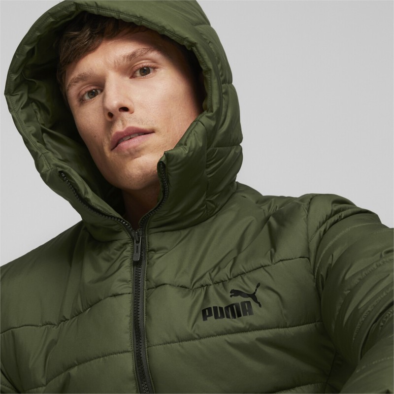 Puma Ανδρικό μπουφάν με κουκούλα Padded Jacket χακί