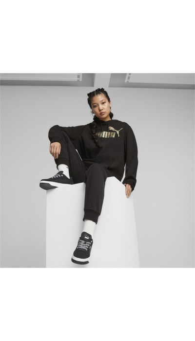 Puma Γυναικεία μπλούζα φούτερ με κουκούλα μαύρη