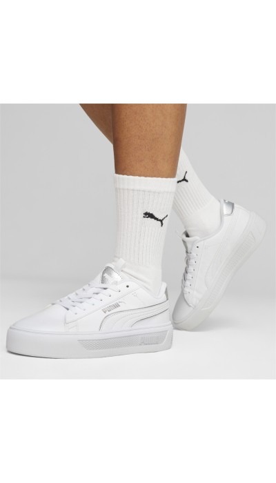 Puma Γυναικεία sneakers Smash platform άσπρα