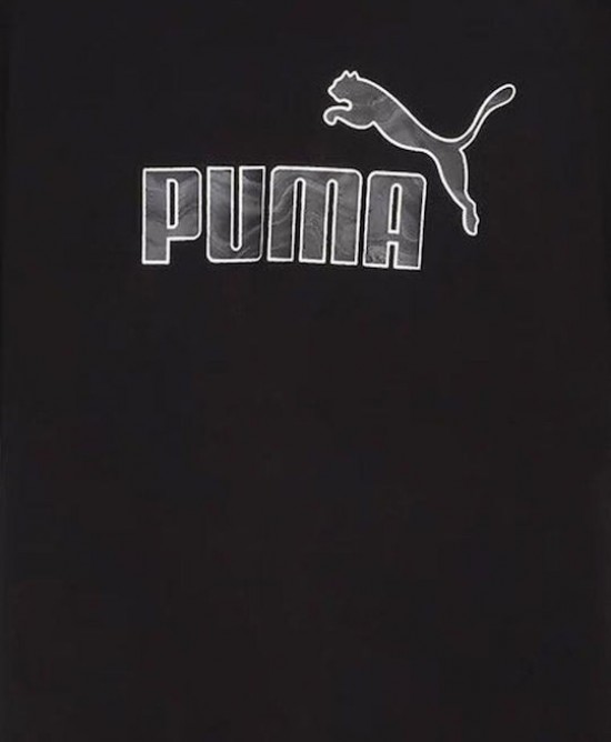Puma Γυναικεία κοντομάνικη μπλούζα ESS+ marbelized cropped μαύρη