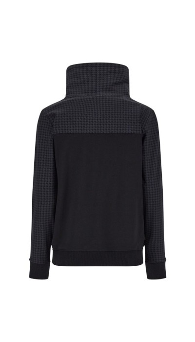 Freddy High neck pullover sweatshirt with a houndstooth yoke and sleeves F2WBCS7