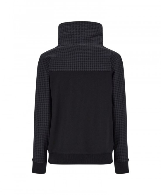 Freddy High neck pullover sweatshirt with a houndstooth yoke and sleeves F2WBCS7