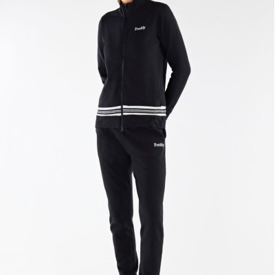 Freddy Long stretch fleece track suit with striped jacquard tape F2WTRK2