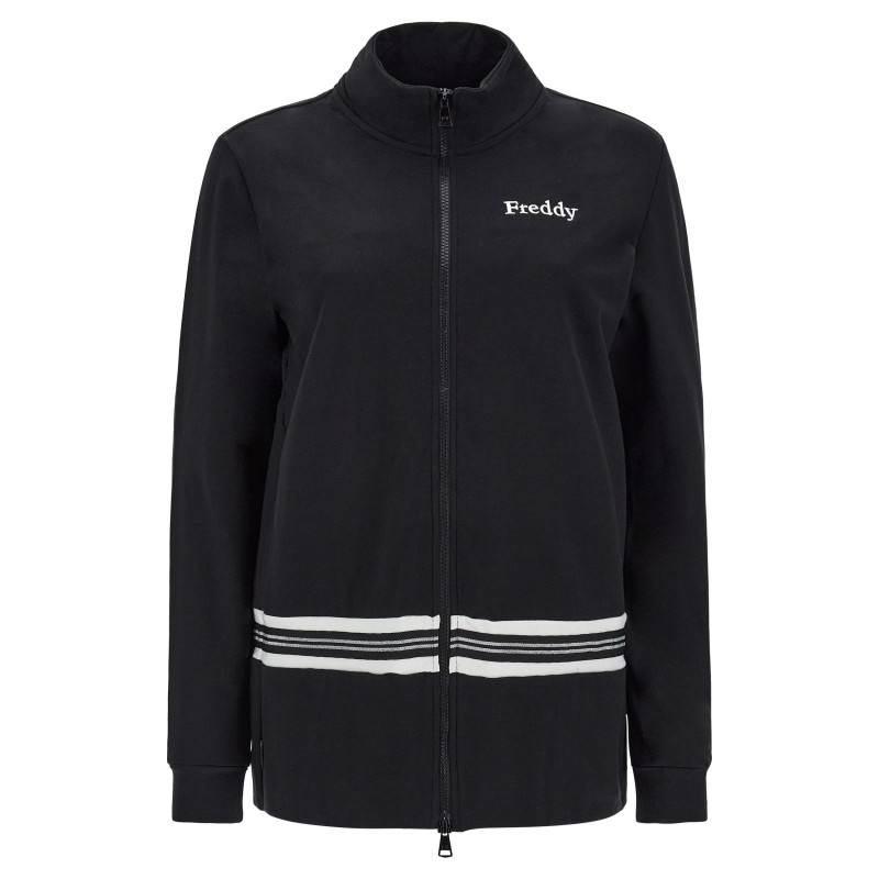 Freddy Long stretch fleece track suit with striped jacquard tape F2WTRK2