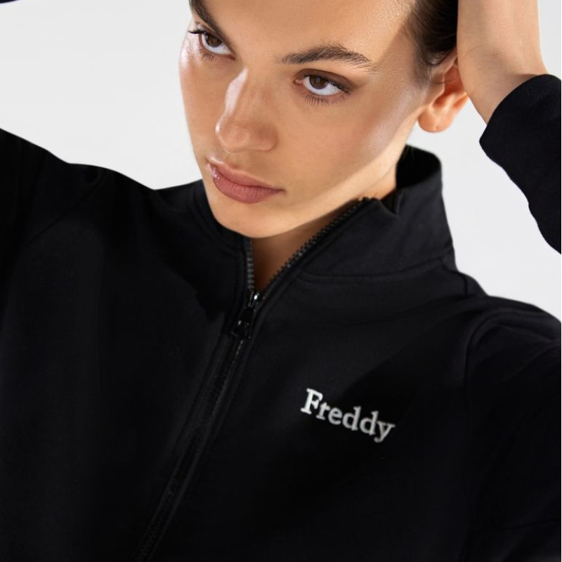 Freddy Long stretch fleece track suit with striped jacquard tape F2WTRK2