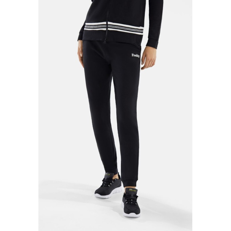 Freddy Long stretch fleece track suit with striped jacquard tape F2WTRK2 Freddy Long stretch fleece track suit with striped jacquard tape F2WTRK2