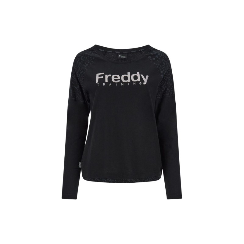 Freddy Γυναικεία μπλούζα μακρυμάνικη με print μαύρη Freddy Γυναικεία μπλούζα μακρυμάνικη με print μαύρη