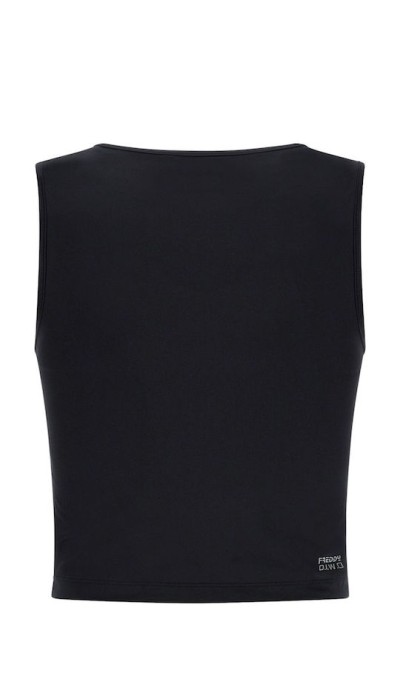 Freddy Γυναικείο cropped top με λογότυπο στο πλάι μαύρο