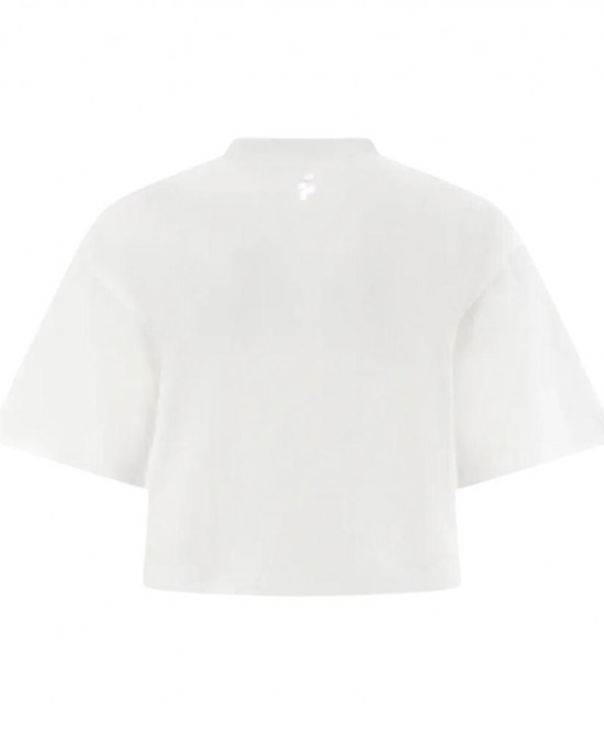 Freddy κοντομάνικη γυναικεία μπλούζα κοντή σε άνετη γραμμή άσπρη