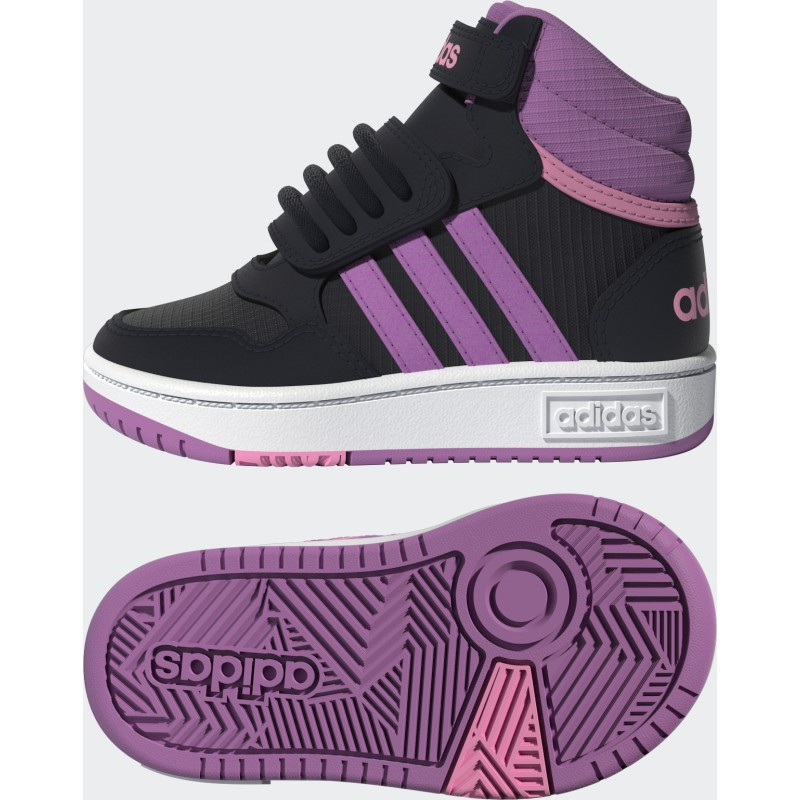 Adidas Παιδκά Μποτάκια Με Γούνα Hoops Mid 3.0 Μπλε