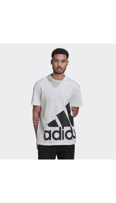 Adidas Ανδρική κοντομάνικη μπλούζα με μεγάλο λογότυπο άσπρη