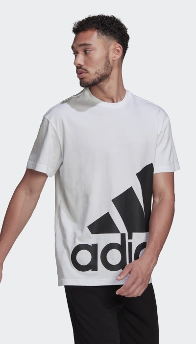 Adidas Ανδρική κοντομάνικη μπλούζα με μεγάλο λογότυπο άσπρη