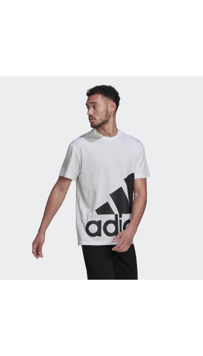 Adidas Ανδρική κοντομάνικη μπλούζα με μεγάλο λογότυπο άσπρη