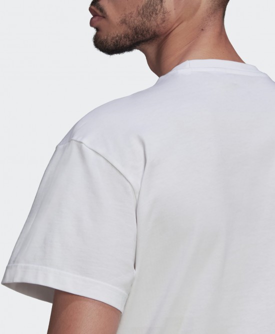 Adidas Ανδρική κοντομάνικη μπλούζα με μεγάλο λογότυπο άσπρη
