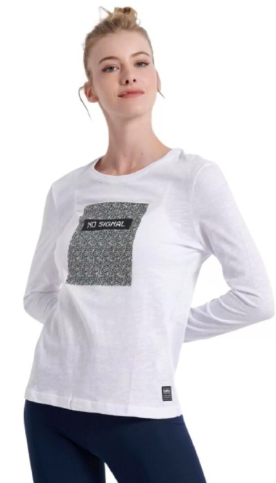 BodyTalk Γυναικεία μπλούζα μακρυμάνικη άσπρη