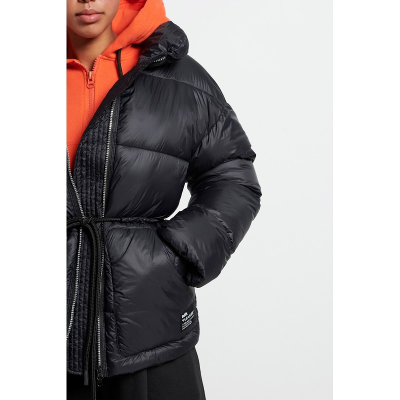 BodyTalk Γυναικείο μπουφάν puffer με ζώνη μαύρο BodyTalk Γυναικείο μπουφάν puffer με ζώνη μαύρο