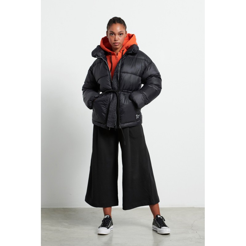 BodyTalk Γυναικείο μπουφάν puffer με ζώνη μαύρο BodyTalk Γυναικείο μπουφάν puffer με ζώνη μαύρο