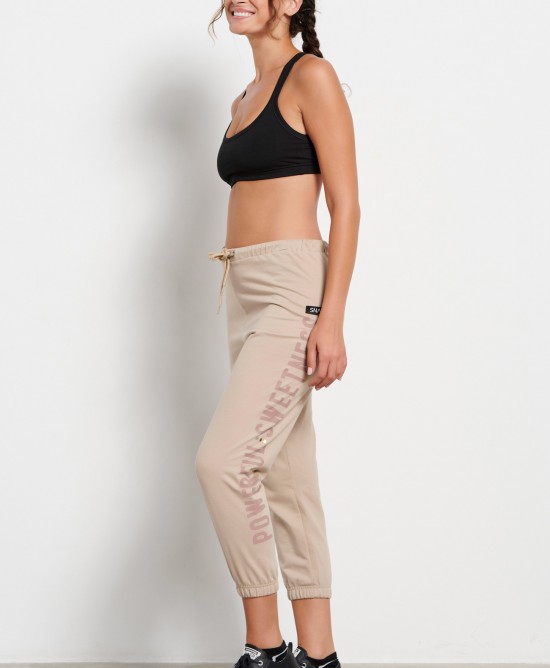 BodyTalk Γυναικείο παντελόνι φόρμας Snaps jogger μπεζ