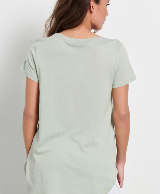 BodyTalk γυναικεία μπλούζα κοντομάνικη σε άνετη γραμμή πράσινη
