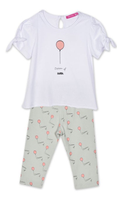 BodyTalk Σετ μπεμπε μπλούζα με κολάν για κορίτσι άσπρο