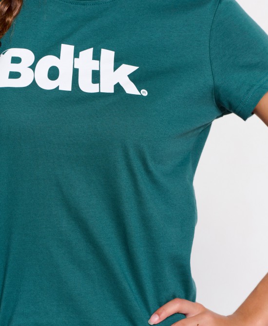 BodyTalk Γυαναικεία κοντομάνικη μπλούζα με λογότυπο "BDTK" βαμβακερή πράσινη