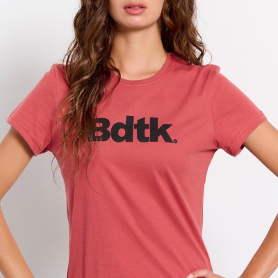 BodyTalk Γυαναικεία κοντομάνικη μπλούζα με λογότυπο "BDTK" βαμβακερή κεραμιδί
