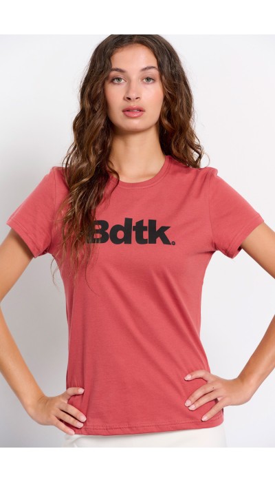 BodyTalk Γυαναικεία κοντομάνικη μπλούζα με λογότυπο "BDTK" βαμβακερή κεραμιδί