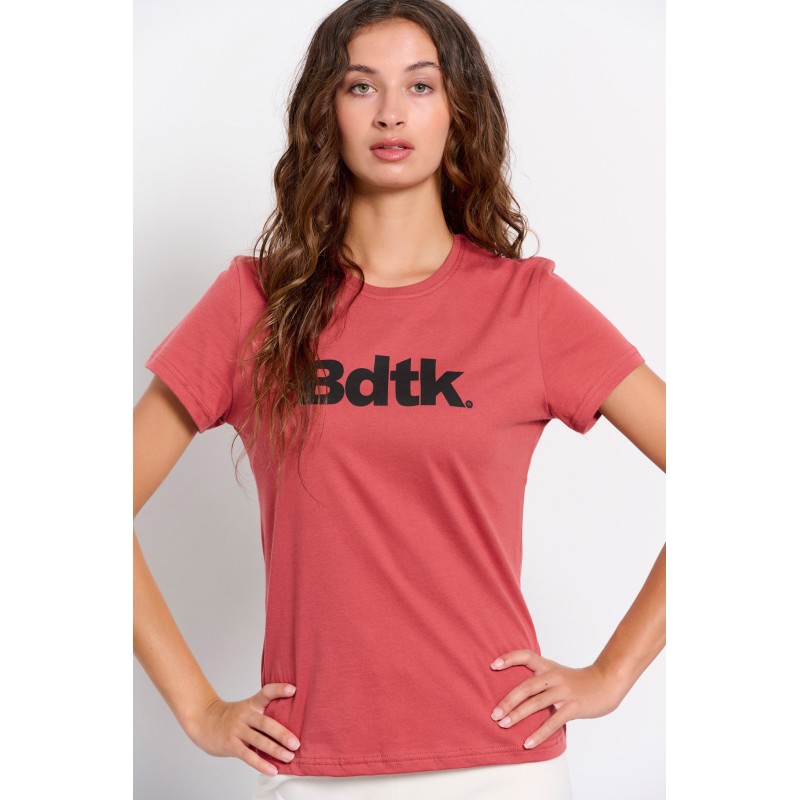 BodyTalk Γυαναικεία κοντομάνικη μπλούζα με λογότυπο "BDTK" βαμβακερή κεραμιδί BodyTalk Γυαναικεία κοντομάνικη μπλούζα με λογότυπο "BDTK" βαμβακερή κεραμιδί