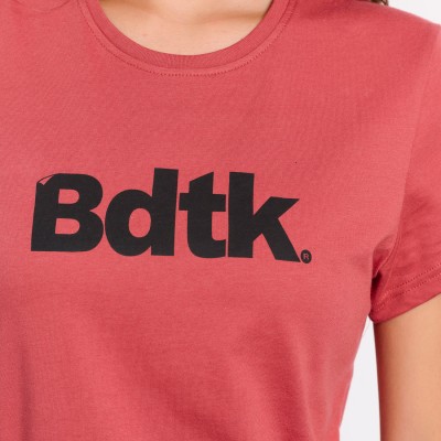 BodyTalk Γυαναικεία κοντομάνικη μπλούζα με λογότυπο "BDTK" βαμβακερή κεραμιδί