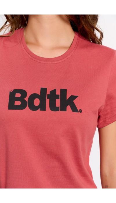 BodyTalk Γυαναικεία κοντομάνικη μπλούζα με λογότυπο "BDTK" βαμβακερή κεραμιδί