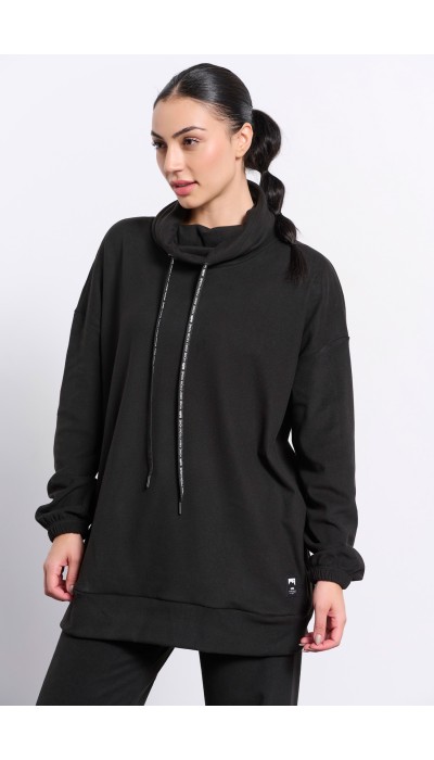BodyTalk Γυναικεία μπλούζα μακριά Oversized μαύρη