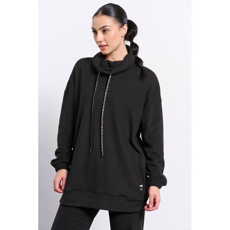 BodyTalk Γυναικεία μπλούζα μακριά Oversized μαύρη BodyTalk Γυναικεία μπλούζα μακριά Oversized μαύρη