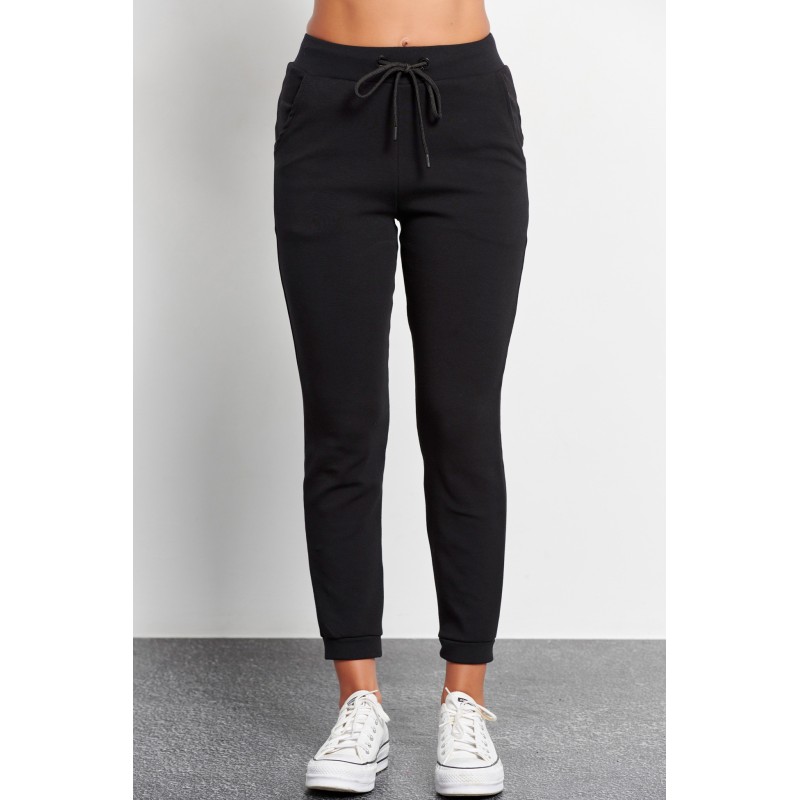 BodyTalk Γυναικείο παντελόνι φόρμας με λάστιχο jogger skiny μαύρο BodyTalk Γυναικείο παντελόνι φόρμας με λάστιχο jogger skiny μαύρο