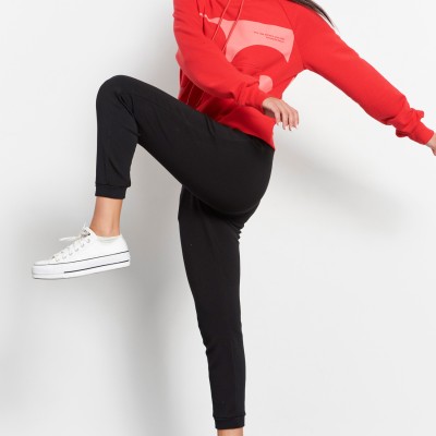 BodyTalk Γυναικείο παντελόνι φόρμας με λάστιχο jogger skiny μαύρο
