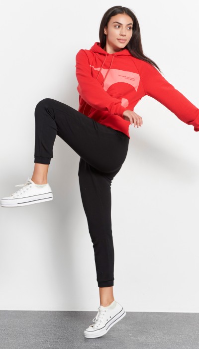 BodyTalk Γυναικείο παντελόνι φόρμας με λάστιχο jogger skiny μαύρο