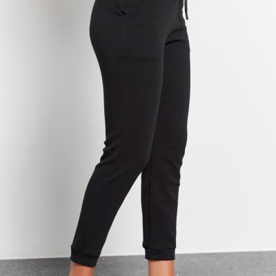BodyTalk Γυναικείο παντελόνι φόρμας με λάστιχο jogger skiny μαύρο