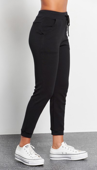 BodyTalk Γυναικείο παντελόνι φόρμας με λάστιχο jogger skiny μαύρο