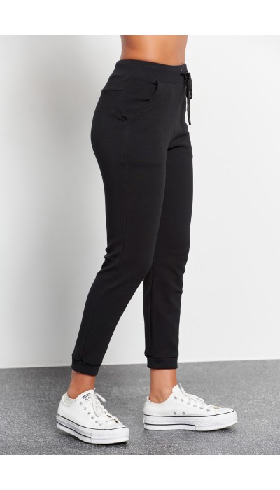 BodyTalk Γυναικείο παντελόνι φόρμας με λάστιχο jogger skiny μαύρο